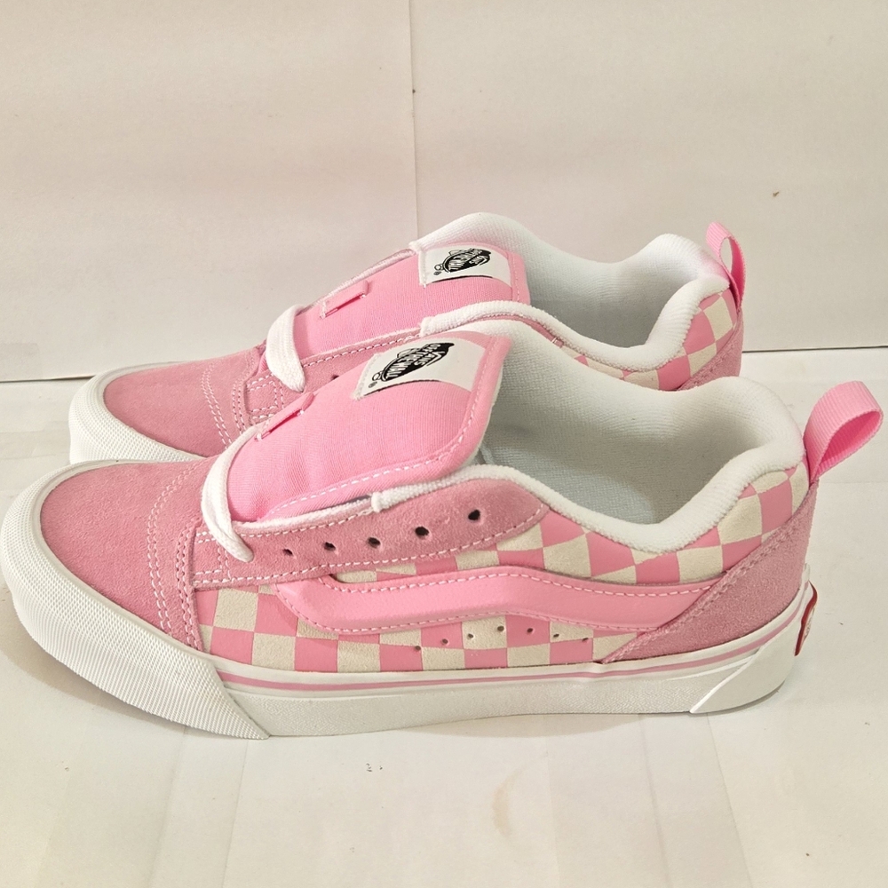 Vans Knu Skool Checkerboard Skate Shoe‎ - Pink / White